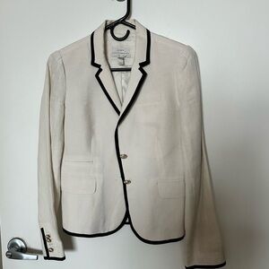 J Crew White Blazer with Blue trim